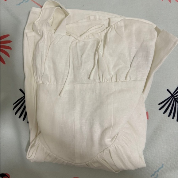 Reformation Daria Linen Dress White - Picture 7 of 9